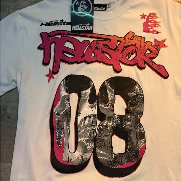 Hellstar Other - Hellstar Men's Graphic Long Sleeve Tee - White and Pink